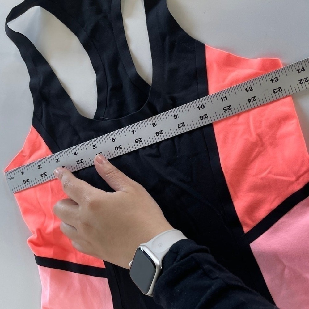 Lululemon Tank Top Women Size 0 Black Pink Colorblock Cool Racerback Surf Bonded - Picture 7 of 8